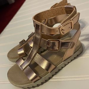 Rose gold girls Gladiator Sandals